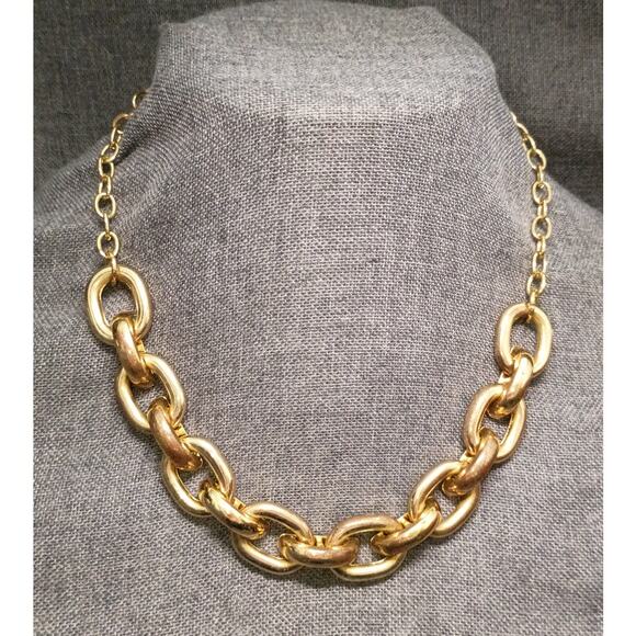 Vintage Bill Blass Chunky Goldtone Chain Necklace - Picture 1 of 3